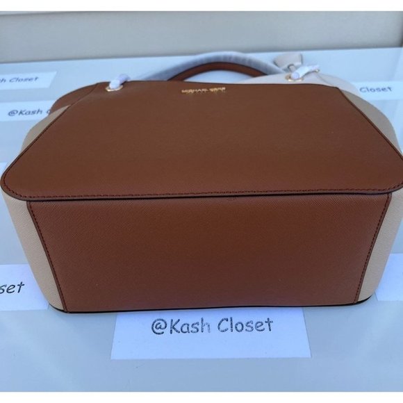 Michael Kors Jet Set Large  XChain ColorBlock Leather Tote Bag -Camel Multi - Picture 6 of 10